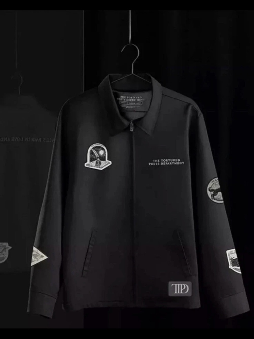 TTPD TAYLOR SWIFT Black Zip-Front Jacket *NEW IN BAG*
